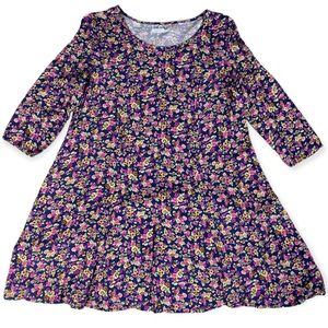 Kimchi Blue size medium colorful floral 3/4 sleeve scoop neck rayon mini dress